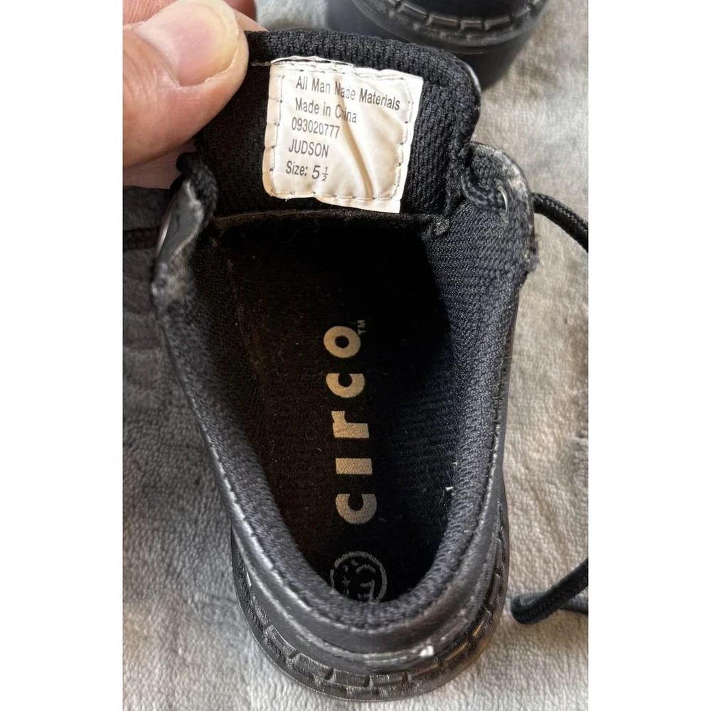 Circo Shoes Toddler Size 5.5 Black Oxford Lace Up Lug Sole Judson‎ Faux Leather